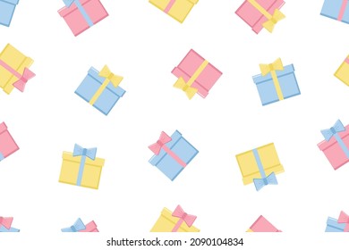 Seamless pattern of gift boxes