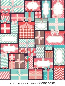 Seamless pattern with gift boxes