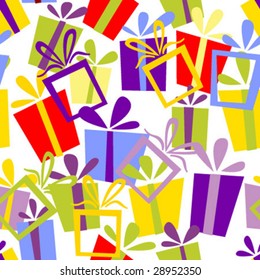 Seamless pattern with gift boxes