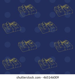 Seamless pattern with gift boxes