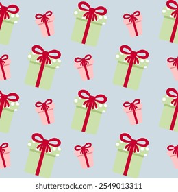 Seamless pattern with gift boxes background Vector Image