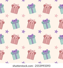 Seamless pattern with gift boxes background Vector Image