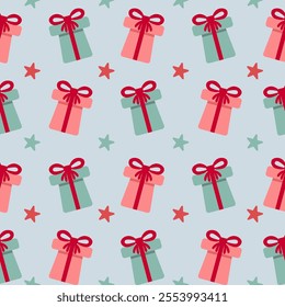 Seamless pattern with gift boxes background Vector Image