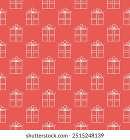 Seamless pattern with gift boxes. Christmas and New Year gifts. Festive design for packaging, background