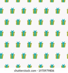 seamless pattern with gift boxes on white background. Christmas, New Year, holidays, birthday background. Vector illustration. Perfect for wrapping paper, background, texture for textile, fabric