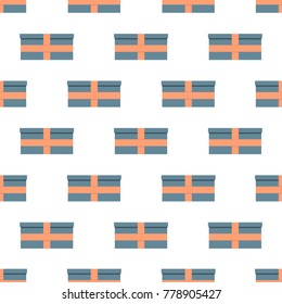 Seamless pattern with gift boxes on white background. Vector illustration
