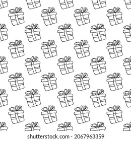 seamless pattern with gift boxes. set of gift boxes vector