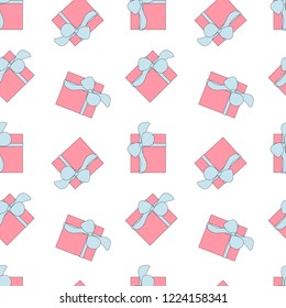 Seamless pattern of gift boxes in vector. Cute illustration for card, textile design