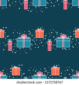 Seamless pattern with gift boxes. Vector illustration