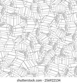 Seamless pattern with gift boxes. Vector illustration.