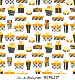 seamless pattern of gift boxes vector illustration