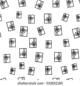 Seamless pattern with gift boxes. Vector background. 