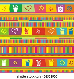 Seamless pattern with gift boxes. Vector Illustration