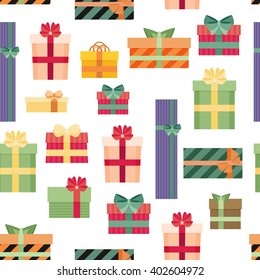 Seamless pattern with gifts