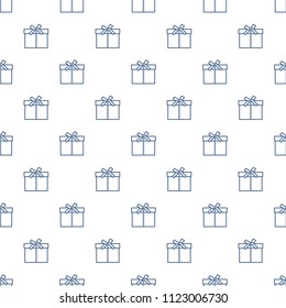 Seamless pattern with gifts boxes, bandaged with ribbons and bow.