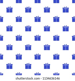 Seamless pattern with gifts boxes, bandaged with ribbons and bow.