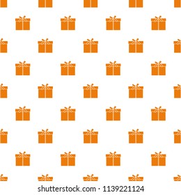 Seamless pattern with gifts boxes, bandaged with ribbons and bow.