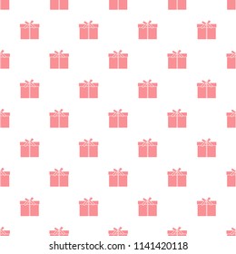 Seamless pattern with gifts boxes, bandaged with ribbons and bow.