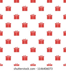 Seamless pattern with gifts boxes, bandaged with ribbons and bow.