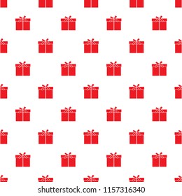 Seamless pattern with gifts boxes, bandaged with ribbons and bow.
