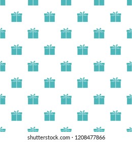 Seamless pattern with gifts boxes, bandaged with ribbons and bow.