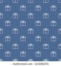Seamless pattern with gifts boxes, bandaged with ribbons and bow.