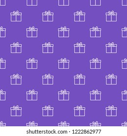 Seamless pattern with gifts boxes, bandaged with ribbons and bow.