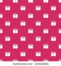 Seamless pattern with gifts boxes, bandaged with ribbons and bow.