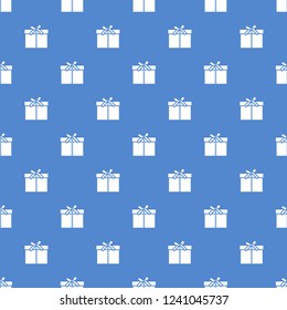 Seamless pattern with gifts boxes, bandaged with ribbons and bow.