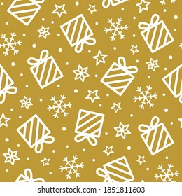 Seamless pattern of gifts. Vector illustration.