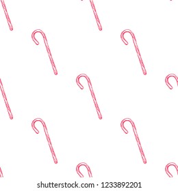 Seamless pattern with ginger cookies and sweet candy. Sketch