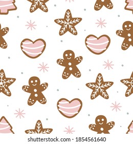 seamless pattern with Сhristmas gingerbread
