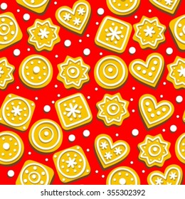 seamless pattern with gingerbread 