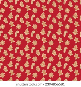 Seamless pattern of the
gingerbread cookies 