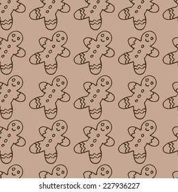 Seamless pattern with gingerbread man.