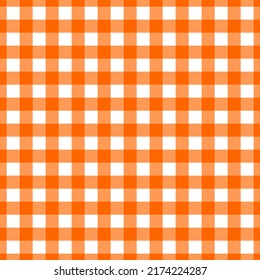 Seamless pattern of gingham, a pattern of small grids in orange