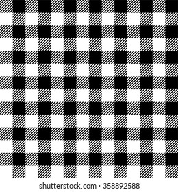 Seamless Pattern Gingham Tablecloth In Black