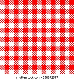Seamless pattern gingham tablecloth in red