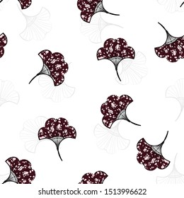 Seamless pattern gingko leaves fill in with african prints blowing in the wind , Design for fashion , fabric ,wrapping ,wallpaper, and all prints on white background color