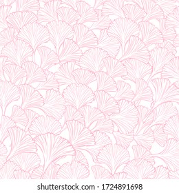 Seamless pattern with Ginkgo biloba, delicate wedding flowers.