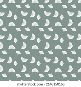Seamless pattern with ginkgo Biloba leaves vector image