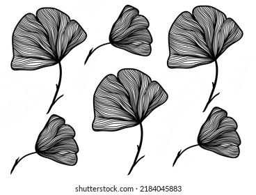 A seamless pattern of Ginkgo Biloba leaves for background, logo and other illustration applications 