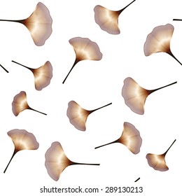 Seamless  pattern with ginkgo foliage