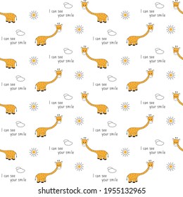 Seamless pattern with giraffe. Creative jungle childish texture. Great for fabric, textile Vector Illustration