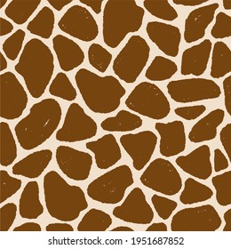 Seamless pattern of giraffe skin in doodle hand drawing design