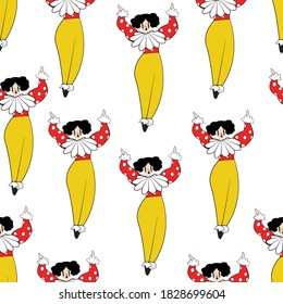 seamless pattern with girl circus