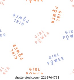 Seamless pattern with girl power text