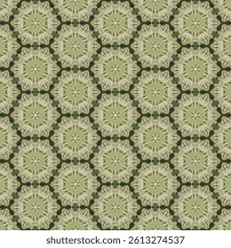The seamless pattern gives a sparkling and bright feeling with bright green and white tones that catch the eye, making it suitable for unique, elegant and modern decorations.