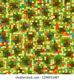 Seamless pattern. Glamorous pixel floral camouflage with backing.
Background consisting of angular shapes forming trap pattern. Editable.