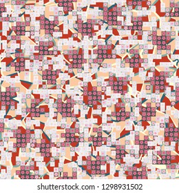 Seamless pattern. Glamorous pixel floral camouflage with backing.
Background consisting of angular shapes forming trap pattern. Editable.